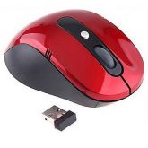 Mouse óptico sem fio USB de 2,4 GHz (vermelho)